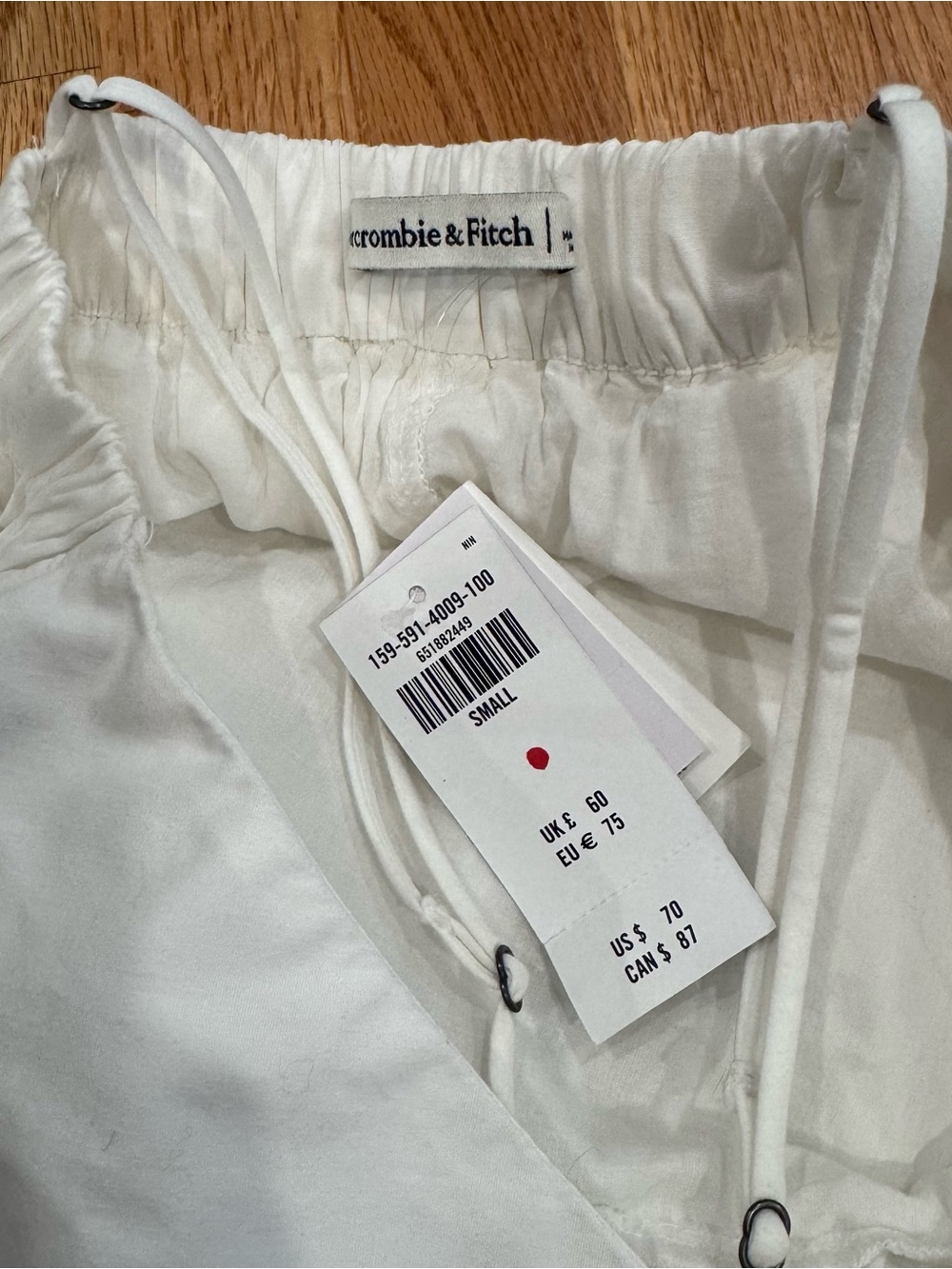 Abercrombie & Fitch White Spaghetti-Strap V-Neck Mini Dress - Picture 4 of 5
